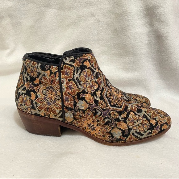 Sam Edelman Women's Petty Ankle Boot Multicolor Tapestry Size 9M Side zip - Picture 2 of 11